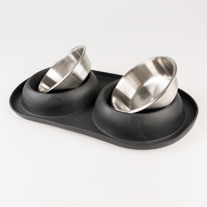 Duvoplus Dinner-Set Gummi - schwarz - 2 x 420ml – Bild 4