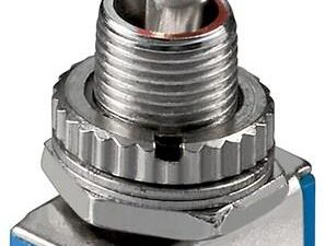 Kippschalter Miniatur, EIN – EIN, 3 Pins, blaues Gehäuse- VPE: 1