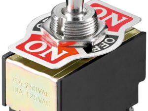 Kippschalter Miniatur, 2x EIN – AUS – EIN, 6 Pins mit Schraubanschlüssen- VPE: 1