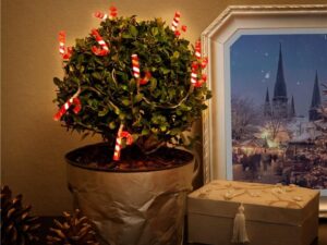 10er LED-Lichterkette Zuckerstangen- VPE: 1