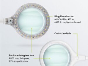 LED-Stand-/Klemm-Lupenleuchte, 6 W, weiß- VPE: 1