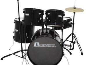 DIMAVERY DS-200 Schlagzeug-Set, schwarz