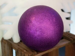 EUROPALMS Dekokugel 20cm, lila, glitzer