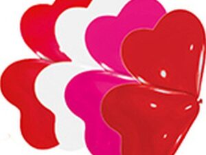 Ballons Herzen farblich sortiert