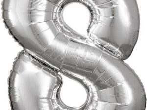 Folienballon Zahl 8 Silber