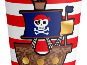 8 Becher Pirates Map Papier 250 ml