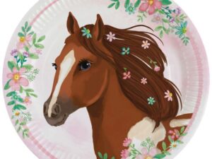 8 Teller Beautiful Horses rund Papier 23