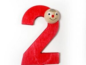 Holz-Geburtstagszahl 2, 1 Stück