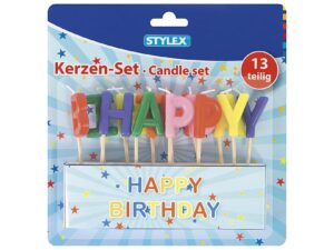 Kerzen Happy Birthday 13 tlg. 13-teilig