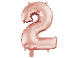 Folienballons Ziffer '2' mit Röhrchen zum Aufpusten