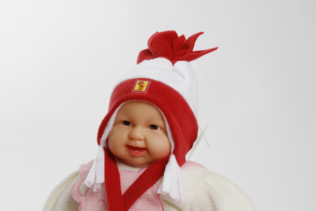 Wintermütze "Sternchen" rot/weiß Gr. 42/44