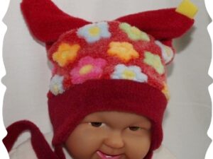 Wintermütze "Lilly" weinrot/bunt Gr. 54/56