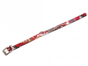 Karlie Halsband Peacock - rot/schwarz - 27 cm / 10 mm