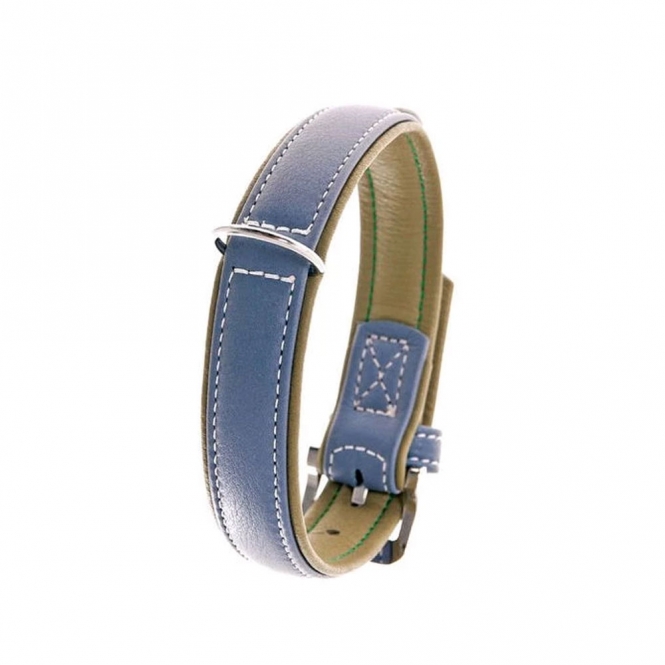 Karlie Vintage Trend Halsband - Rauchblau/Moosgrün - 65cm / 40 mm