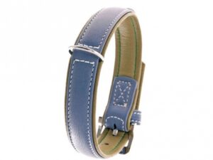 Karlie Vintage Trend Halsband - Rauchblau/Moosgrün - 60cm / 40 mm