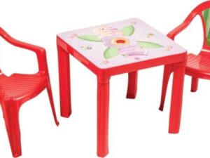 Kinderstuhl rot m. Aufdruck sortiert