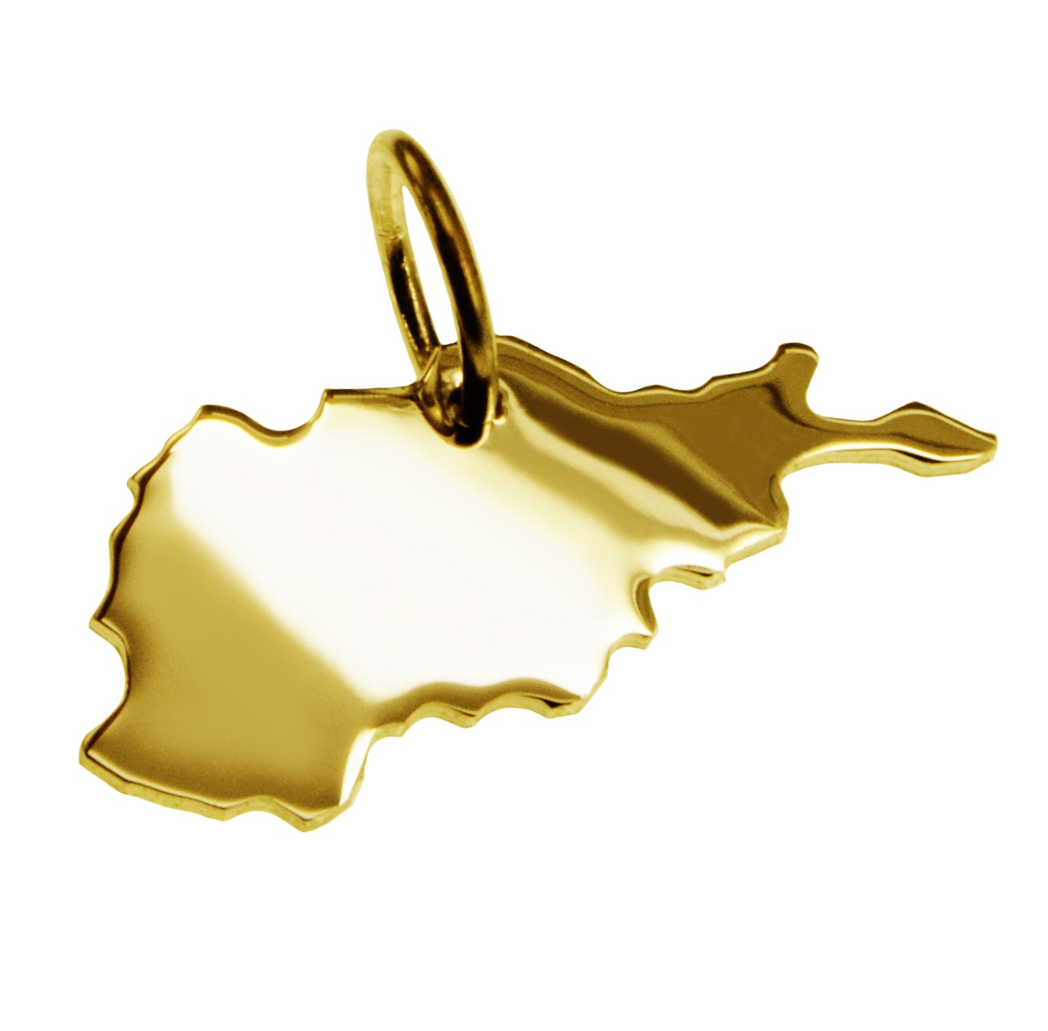 Anhänger der Landkarte Afghanistan in massiv 585 Gelbgold