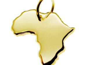 Anhänger der Landkarte Afrika in massiv 333 Gelbgold