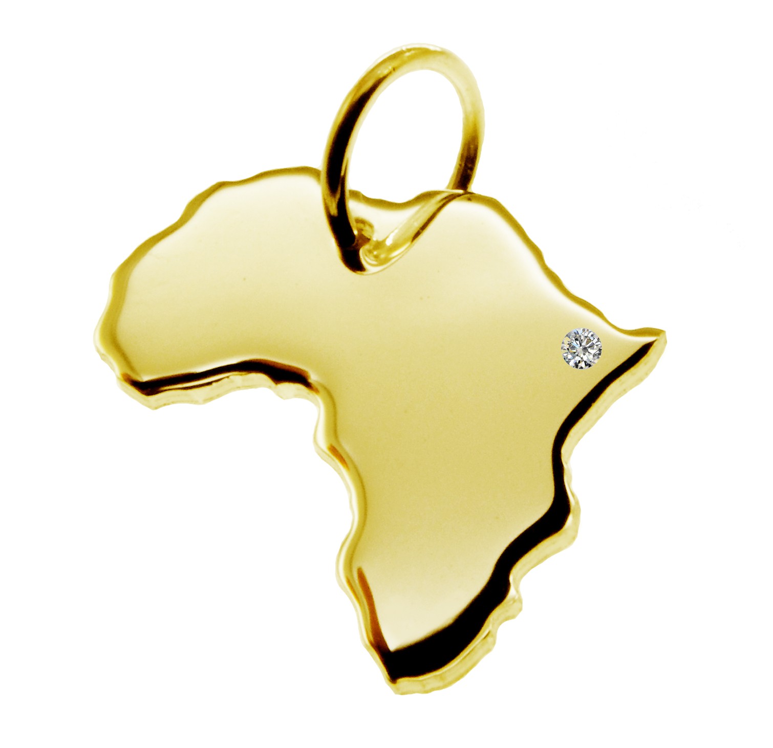 Anhänger Afrika mit Brillant am Wunschort 585 Gelbgold