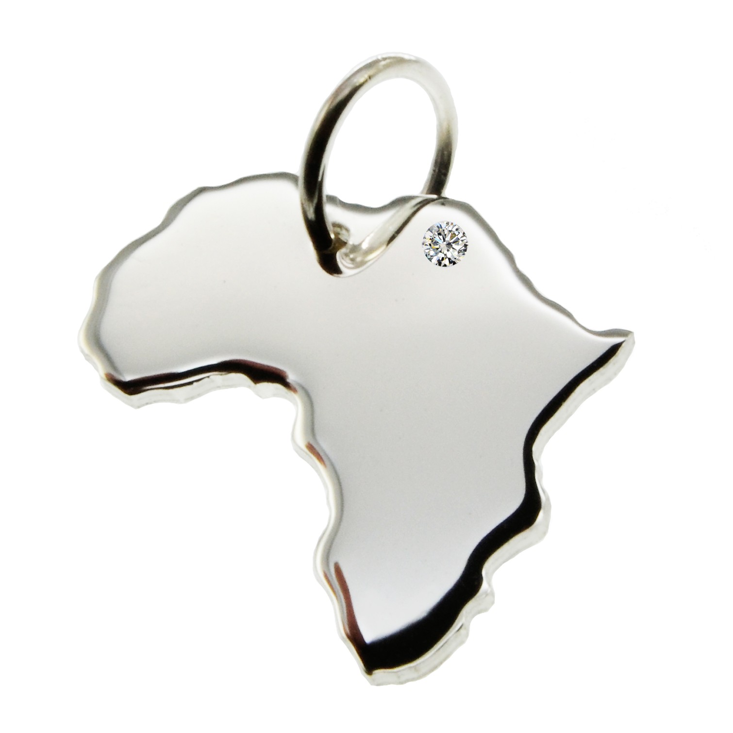 Anhänger Afrika mit Brillant am Wunschort 925 Silber