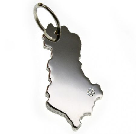 Albanien Anhänger mit Brillant 0,015ct am Wunschort 925 Silber