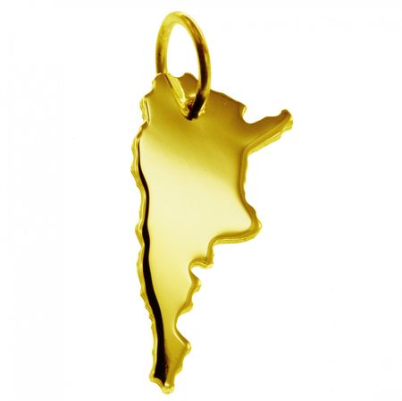 Anhänger der Landkarte Argentinien in massiv 333 Gelbgold – Bild 3