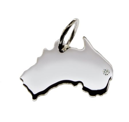 Australien Anhänger mit Brillant 0,015ct am Wunschort 925 Silber