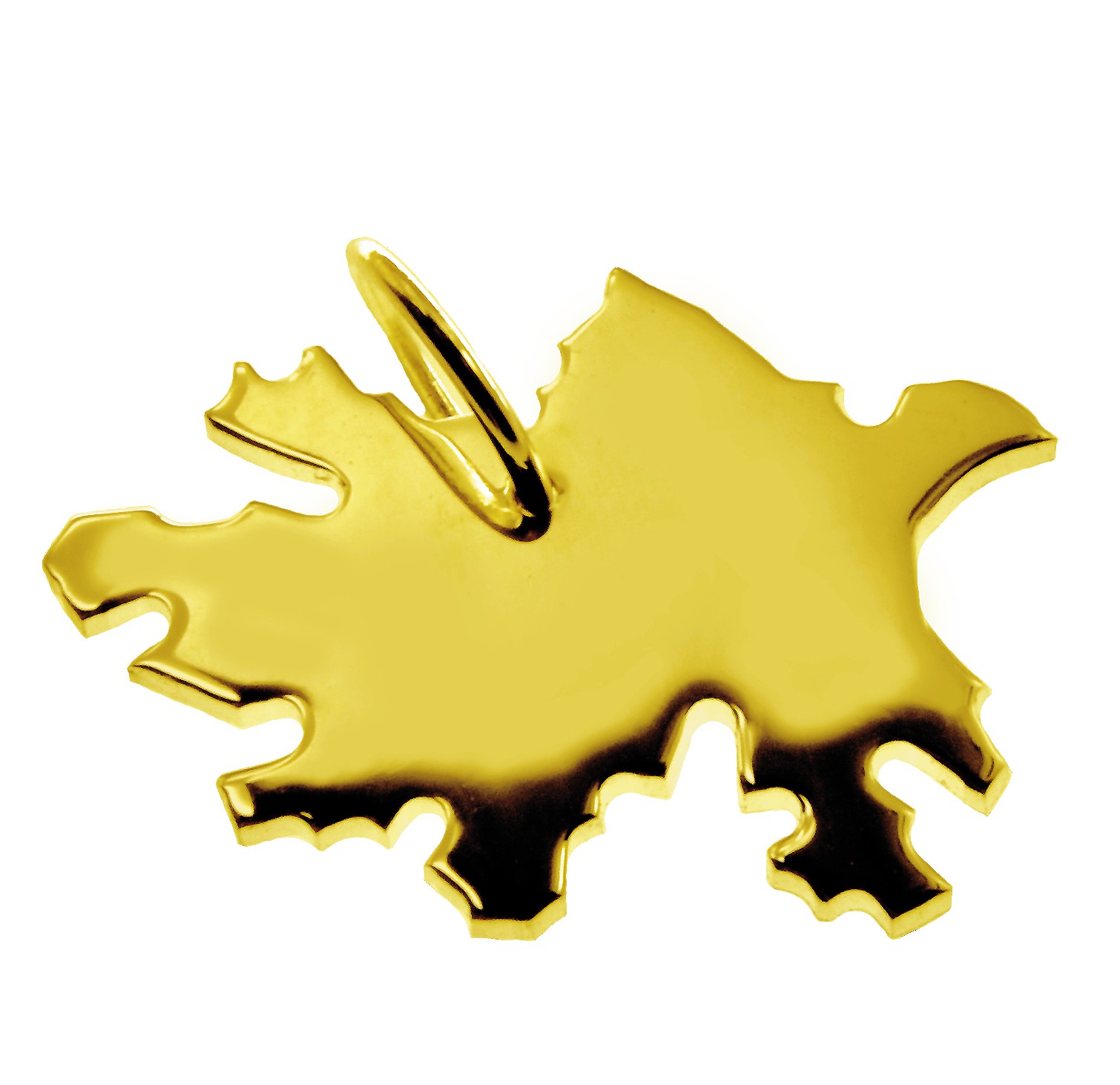 Anhänger der Landkarte Azerbaijan in massiv 585 Gelbgold