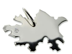 Azerbaijan Anhänger mit Brillant 0,015ct am Wunschort 925 Silber