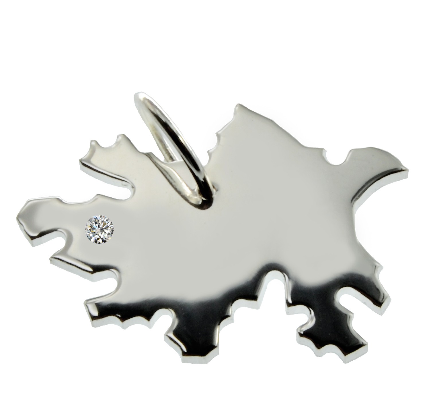 Azerbaijan Anhänger mit Brillant 0,015ct am Wunschort 925 Silber