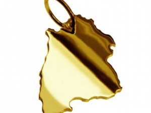 Anhänger der Landkarte Baden-Württemberg in massiv 333 Gelbgold