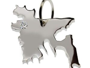 Bangladesh Anhänger mit Brillant 0,015ct am Wunschort 925 Silber