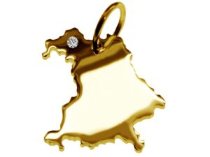 Anhänger Bayern mit Brillant am Wunschort 585 Gelbgold