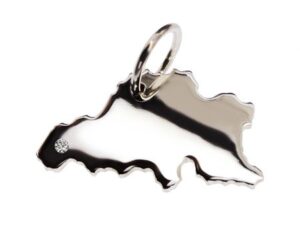 Belgien Anhänger mit Brillant 0,015ct am Wunschort 925 Silber