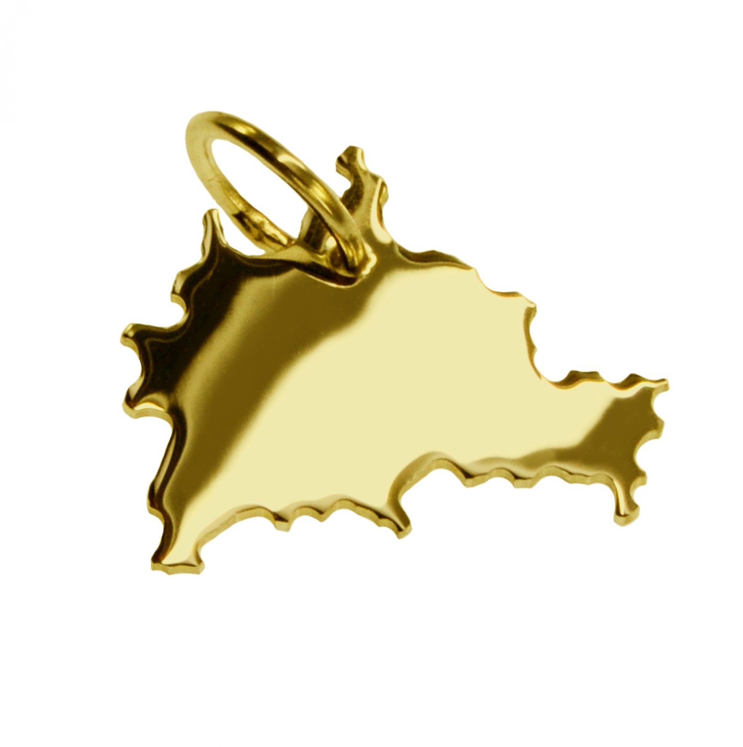 Anhänger der Landkarte Berlin in massiv 333 Gelbgold