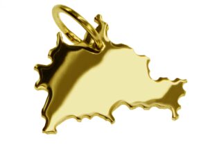 Anhänger der Landkarte Berlin in massiv 585 Gelbgold