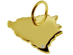 Anhänger Bosnien mit Brillant am Wunschort 585 Gelbgold