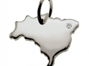 Brasilien Anhänger mit Brillant 0,015ct am Wunschort 925 Silber