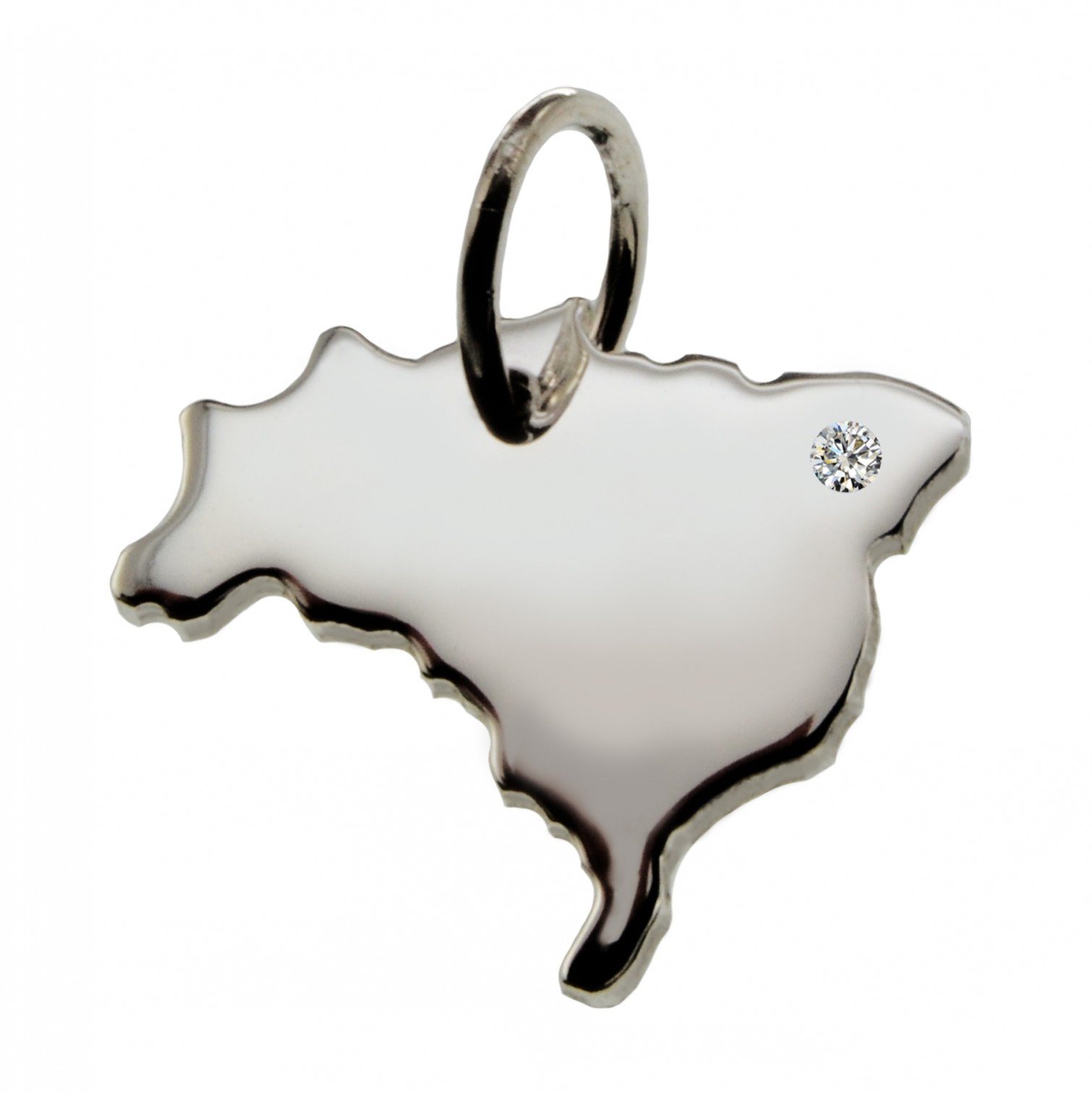 Brasilien Anhänger mit Brillant 0,015ct am Wunschort 925 Silber