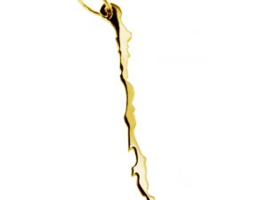 Anhänger der Landkarte Chile in massiv 333 Gelbgold