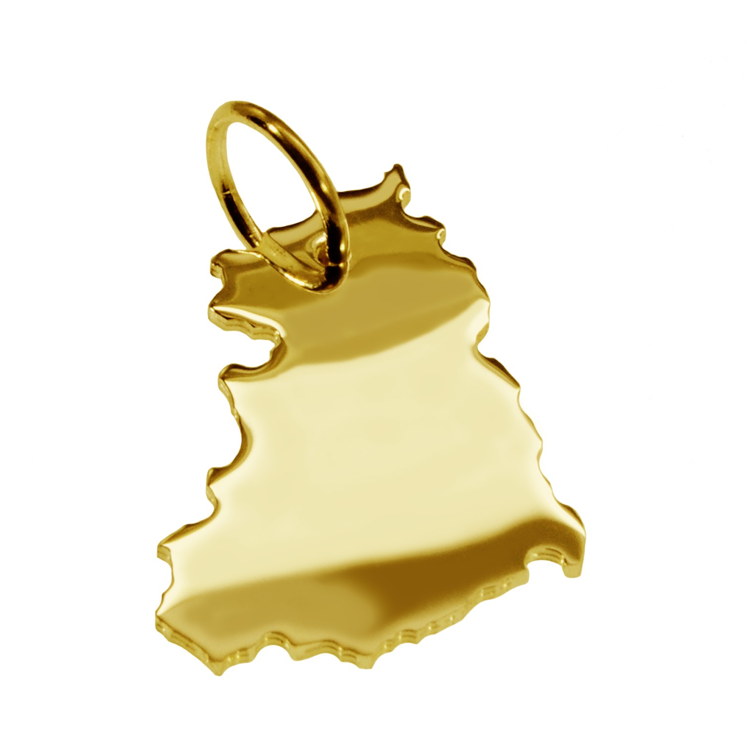 Anhänger der Landkarte DDR in massiv 333 Gelbgold