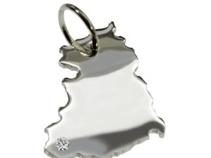 DDR Anhänger mit Brillant 0,015ct amWunschort in massiv 925 Silber