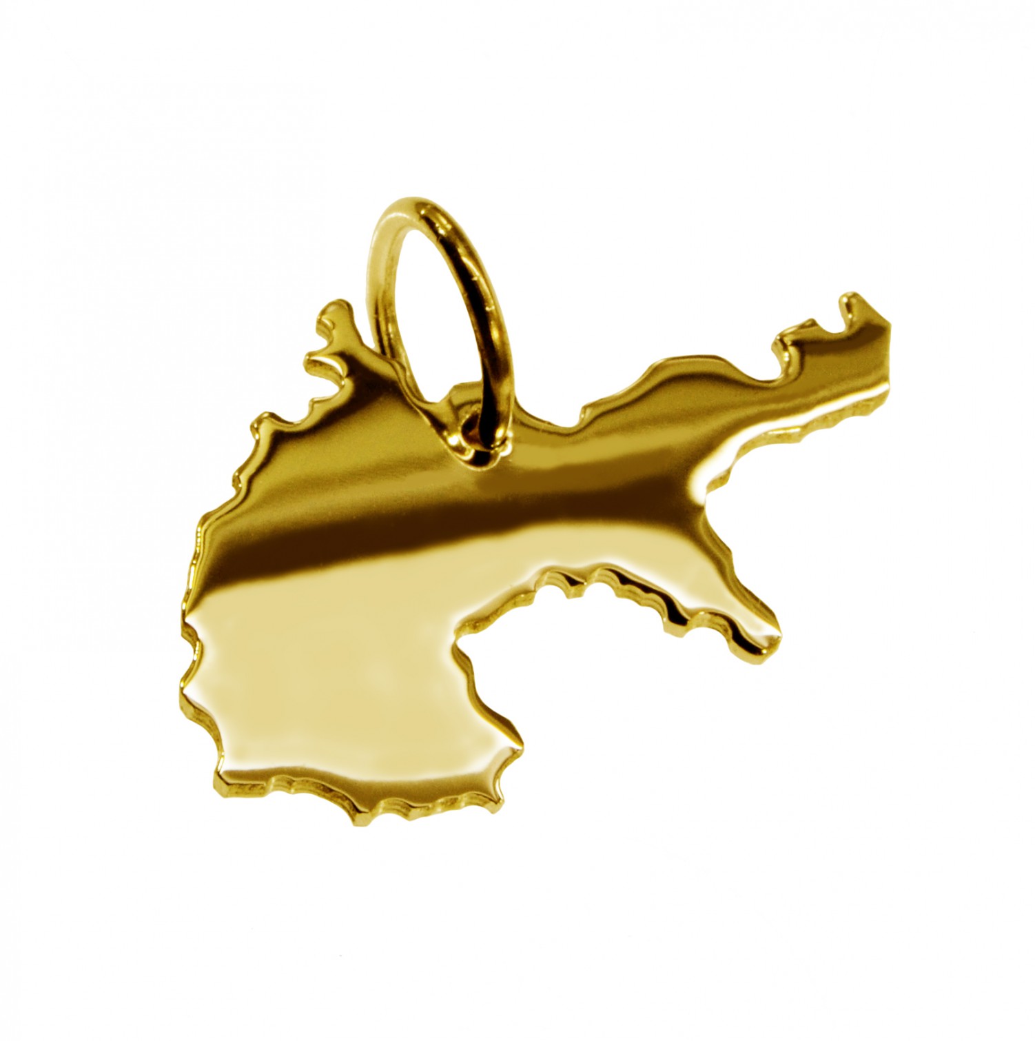 Anhänger der Landkarte Deutschland 1914 in massiv 585 Gelbgold