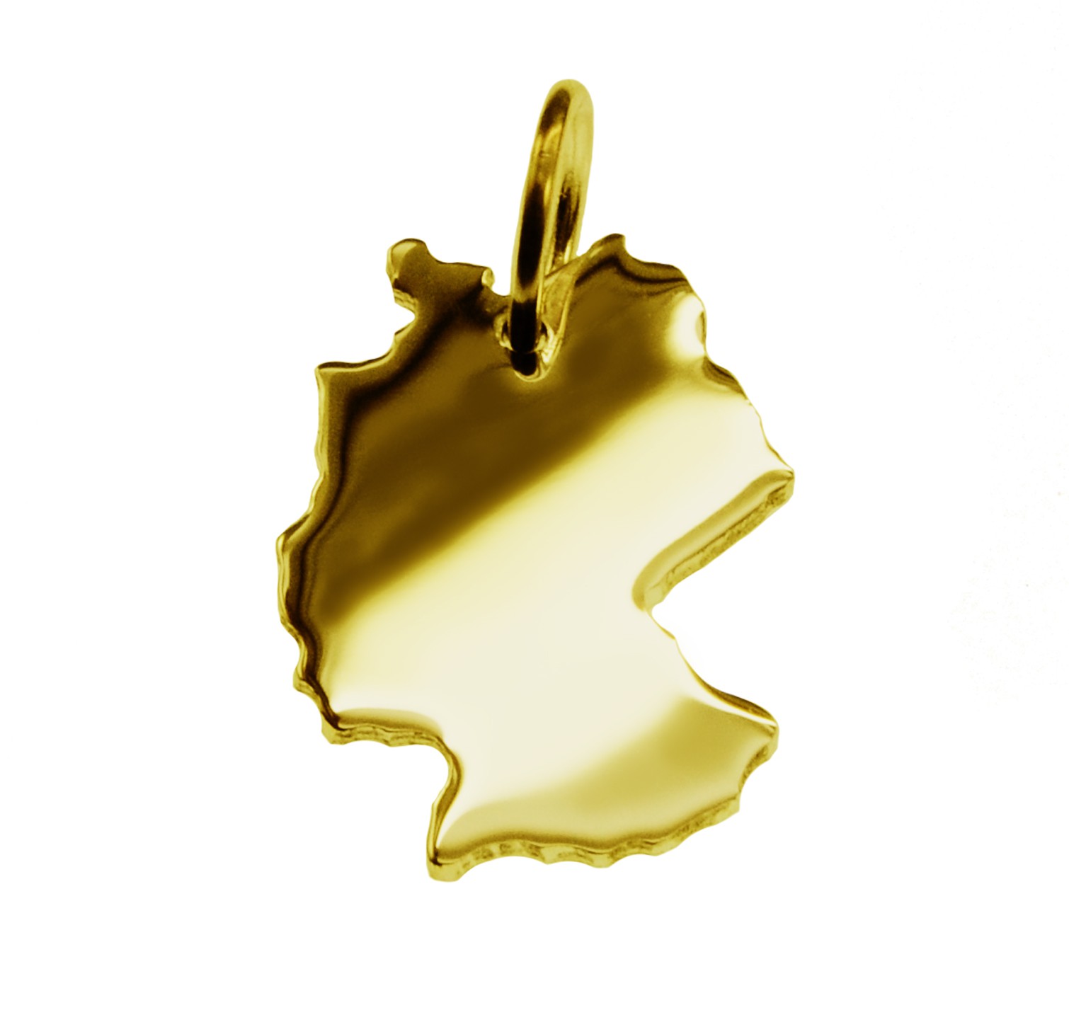 Anhänger der Landkarte Deutschland in massiv 333 Gelbgold