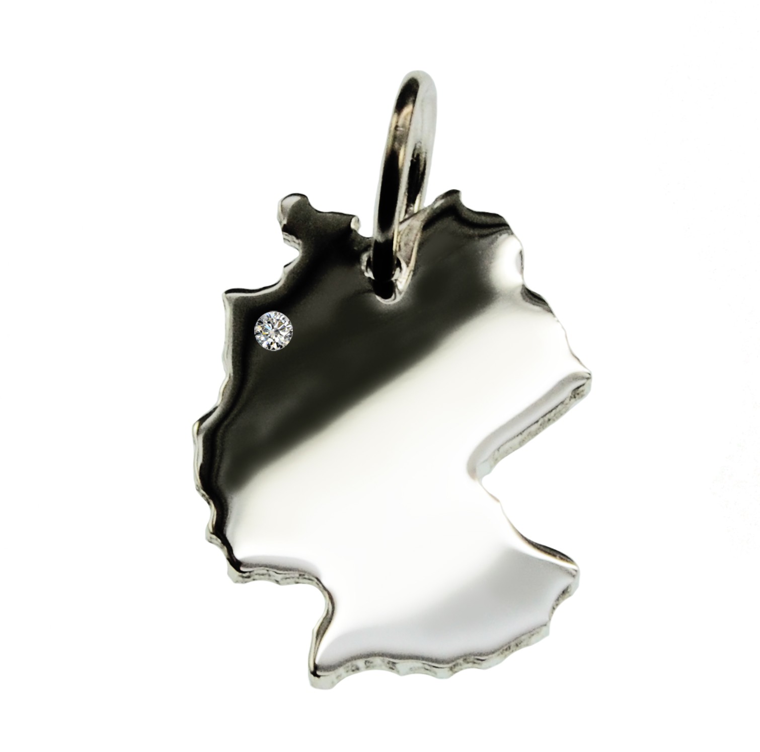 Deutschland Anhänger mit Brillant 0,015ct am Wunschort 925 Silber