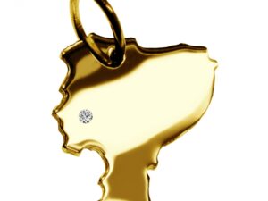 Anhänger Ecuador mit Brillant am Wunschort 585 Gelbgold