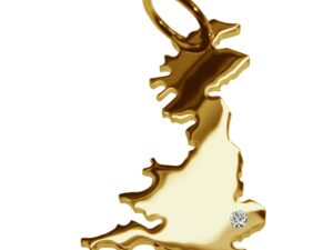 Anhänger England mit Brillant am Wunschort 585 Gelbgold