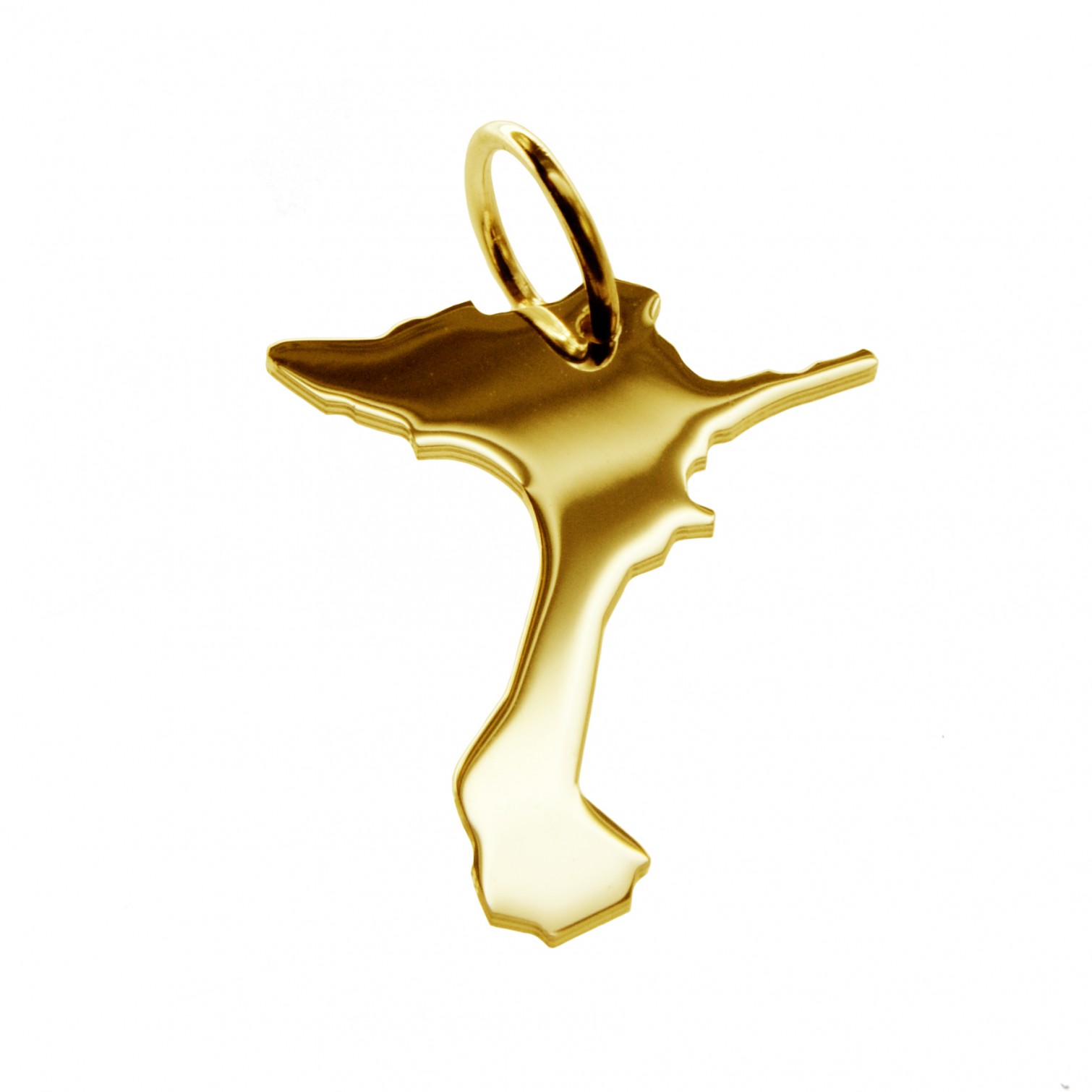 Anhänger der Landkarte Formentera in massiv 333 Gelbgold