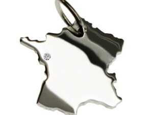 Frankreich Anhänger mit Brillant 0,015ct am Wunschort 925 Silber