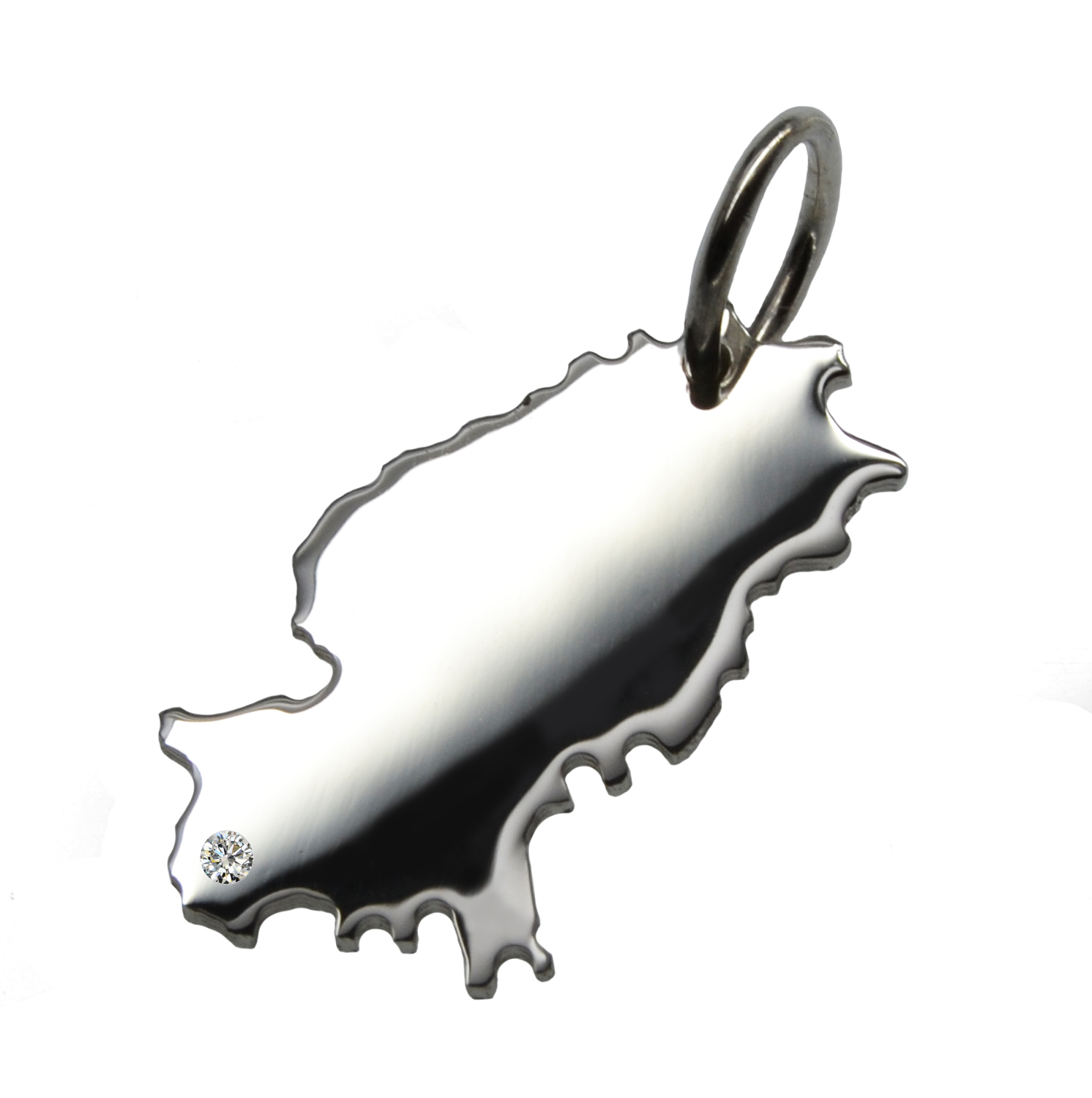 Ibiza Anhänger mit Brillant 0,015ct am Wunschort 925 Silber